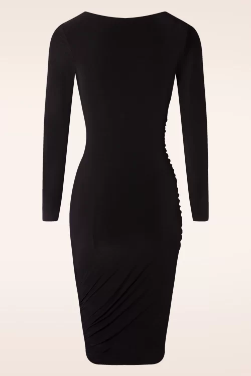 Vintage Chic for Topvintage Moira slinky pencil jurk in zwart