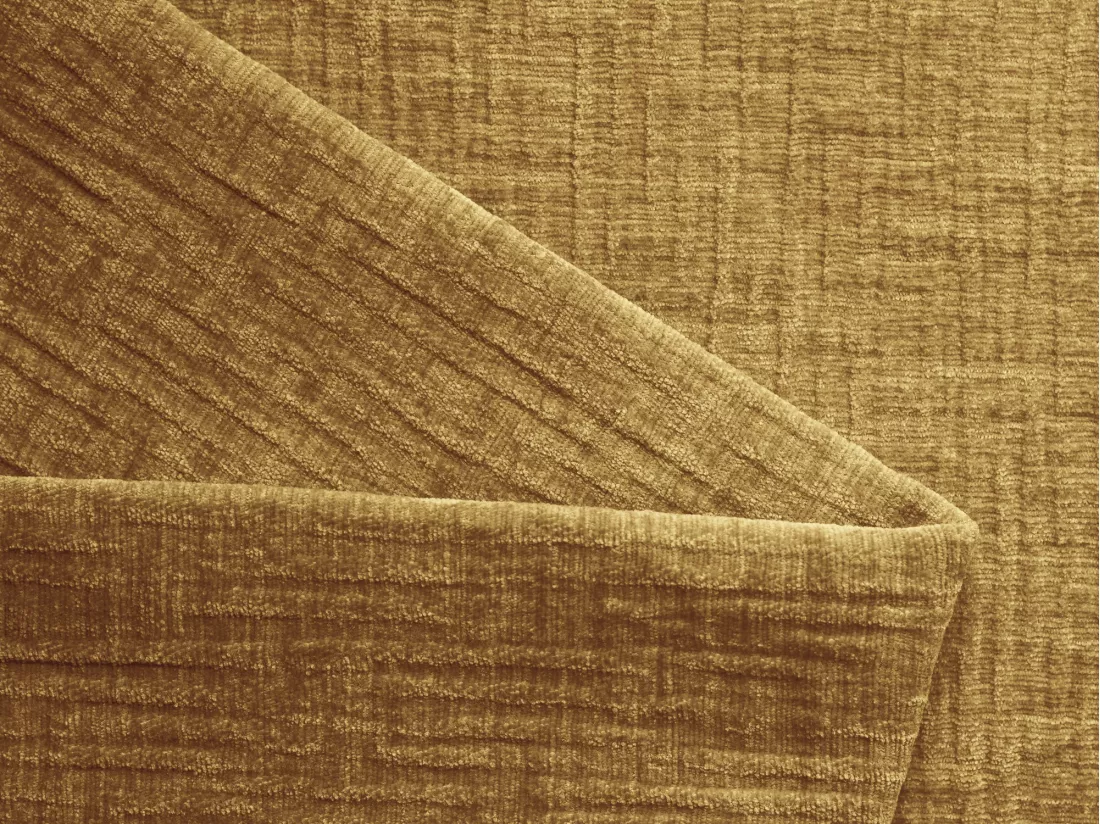Fauteuil en tissu chenille - moutarde - AILANI