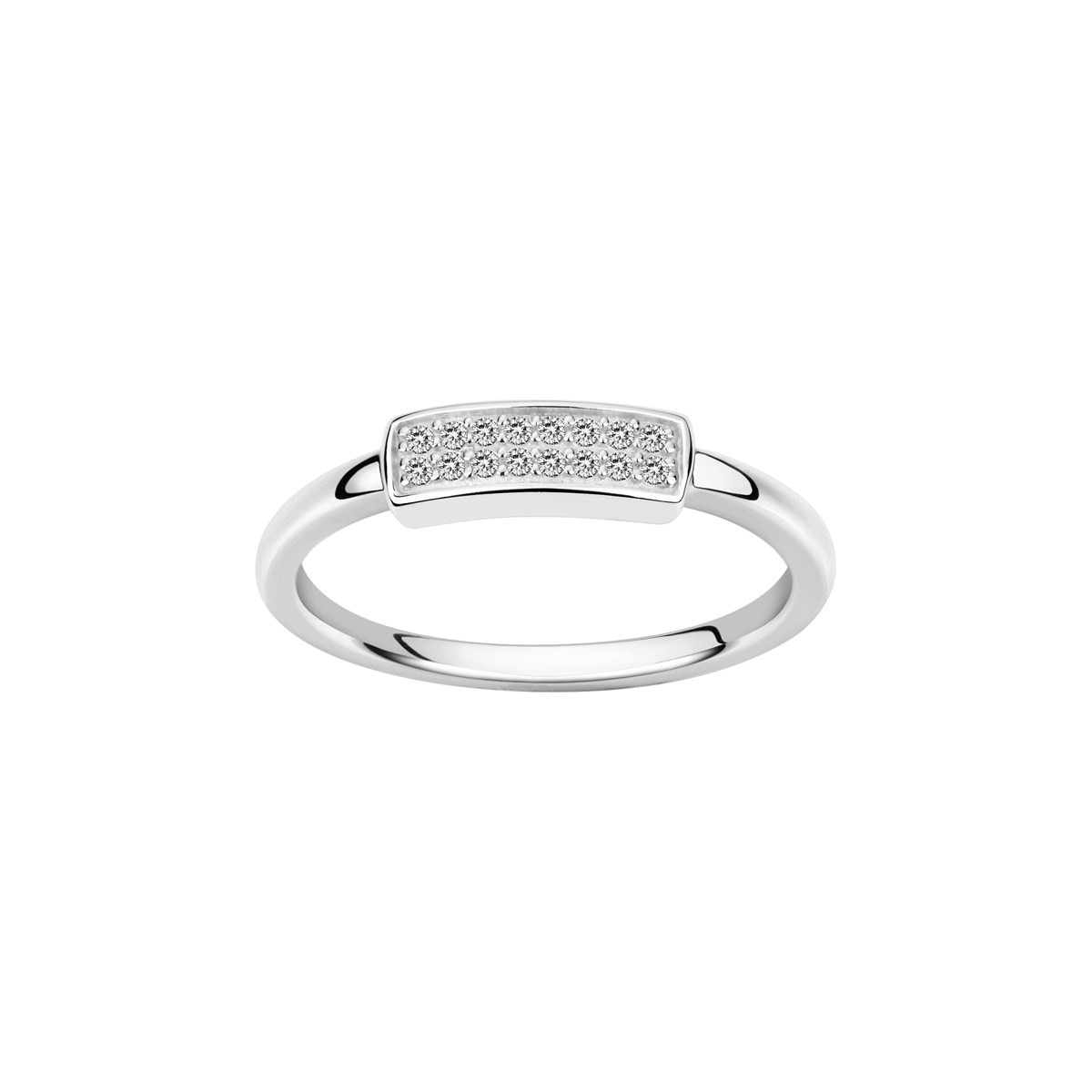 Bague en Argent avec oxyde de zirconium blanc