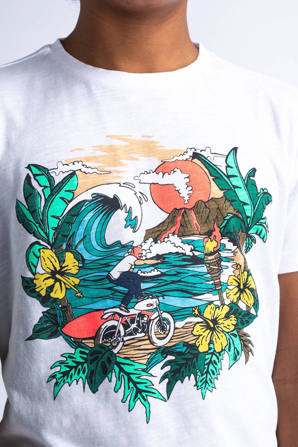 Petrol Industries T-shirt met printopdruk wit