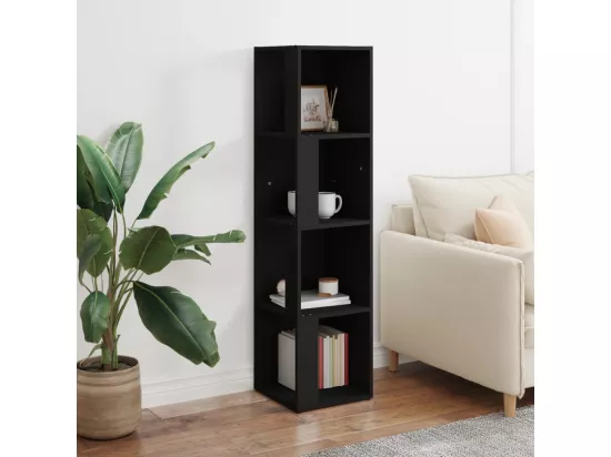 Armoire d'angle Noir 33x33x132 cm Bois d’ingénierie