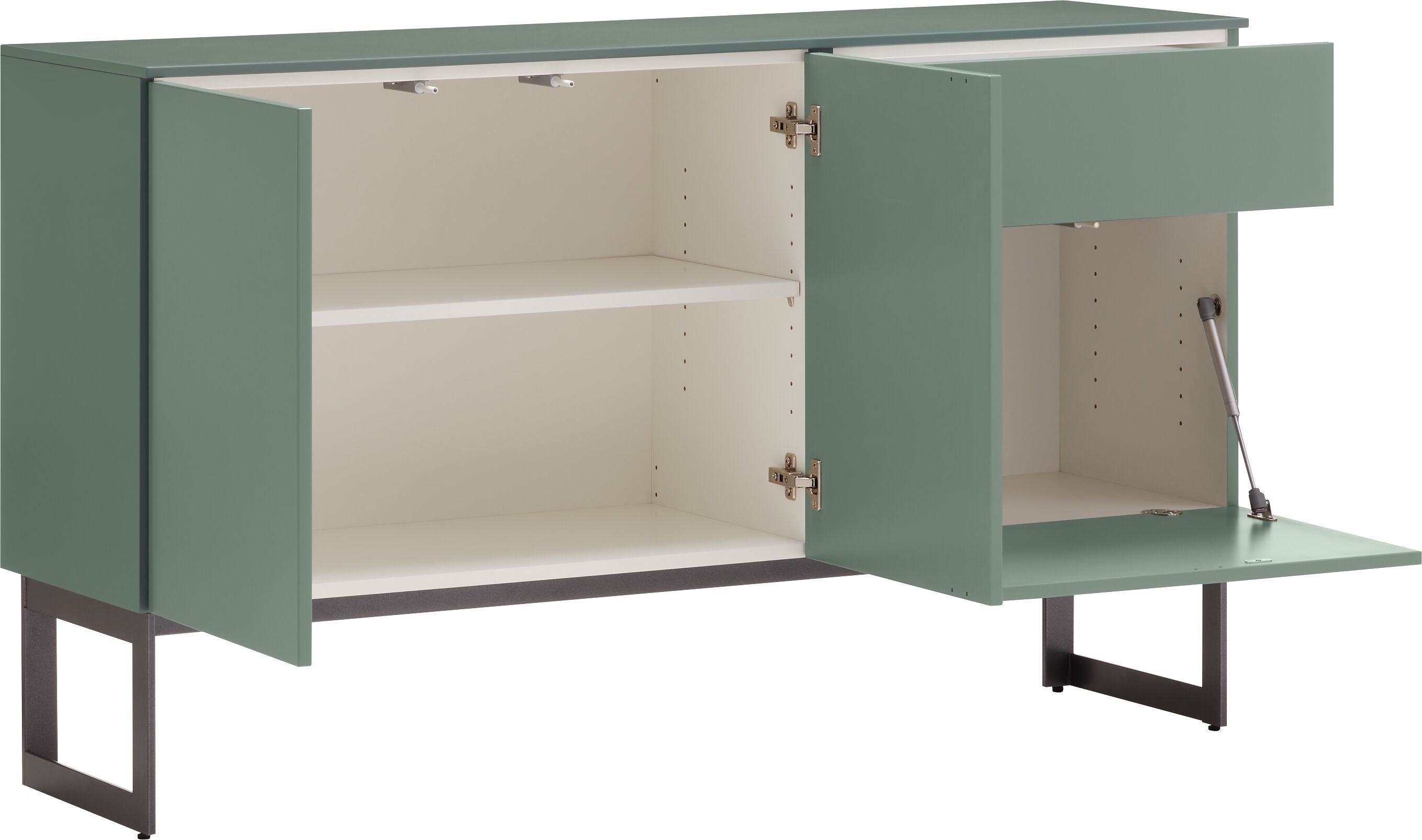 TILL Sideboard - Grün / B: 140.0 cm x T: 41.0 cm x H: 83.8 cm