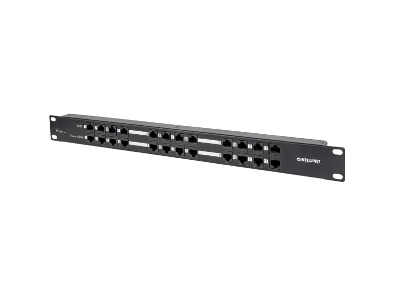 Intellinet 720342, RJ-45, Cat5e, Sort, Metal, Reolmontering, 1U