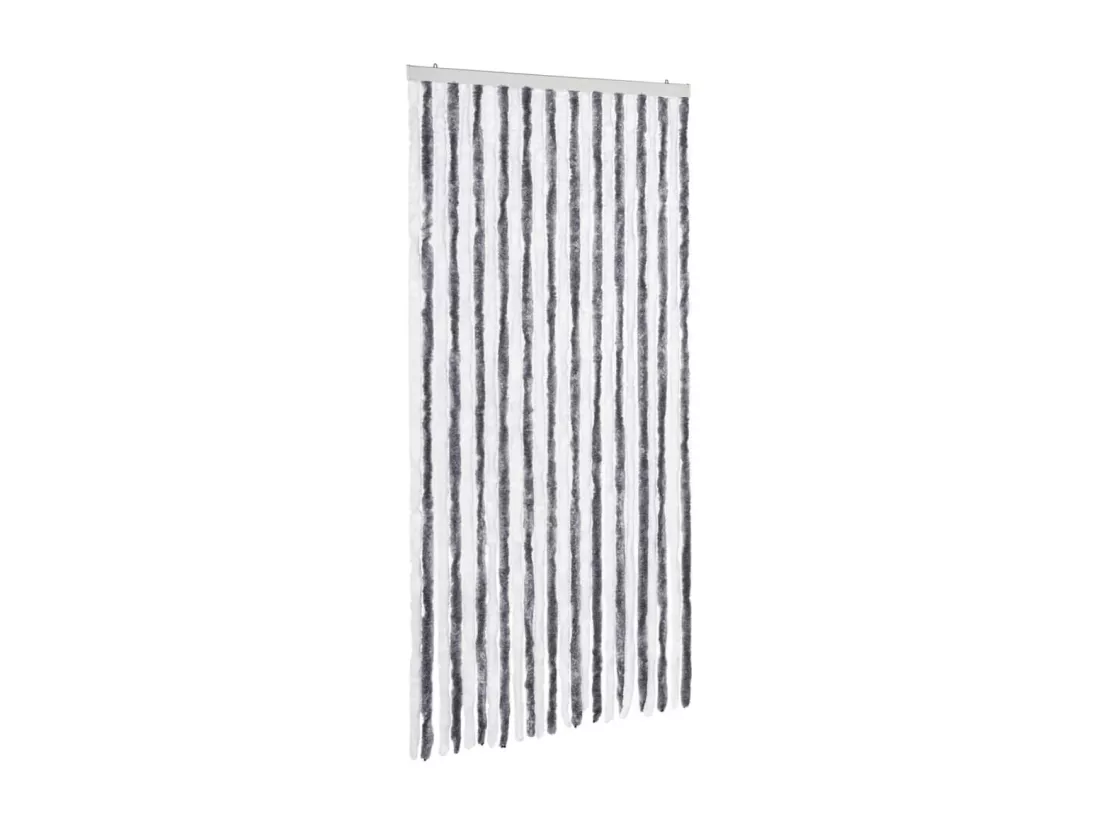 Moustiquaire Gris et blanc 100x220 cm Chenille