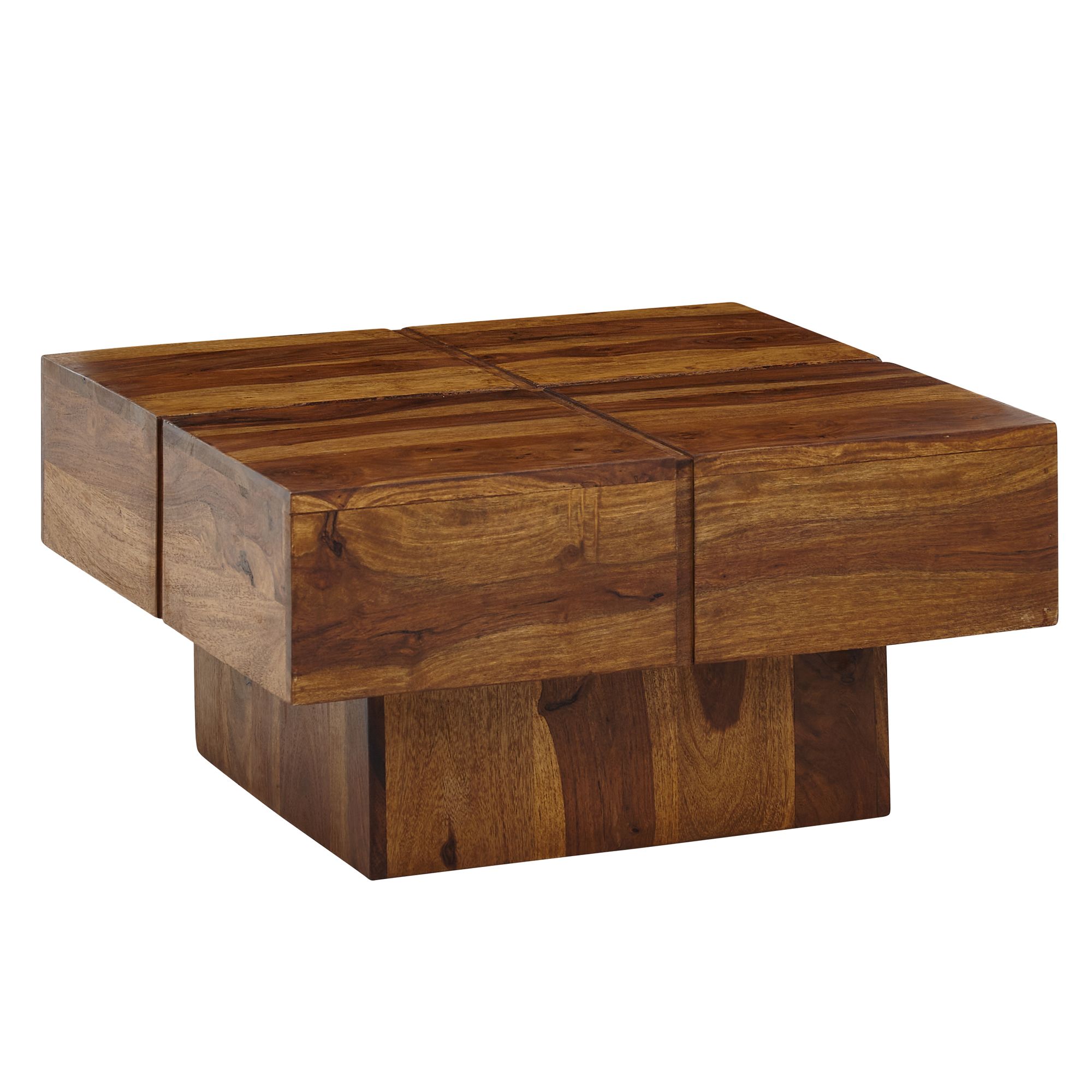 Couchtisch FineBuy Sofatisch Massivholz 57,5x57,5x30 cm Wohnzimmertisch Tisch