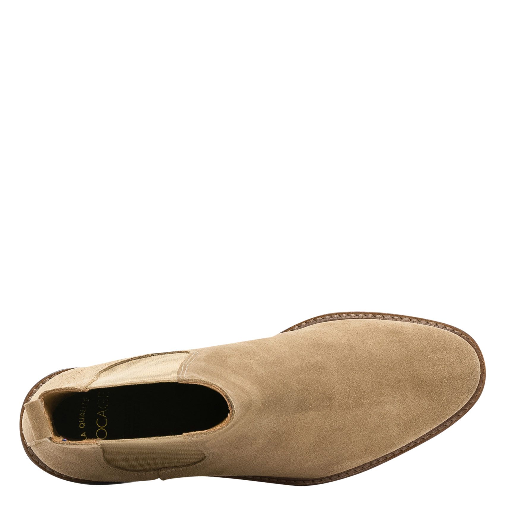 SELIA - Boots en cuir velours | Beige