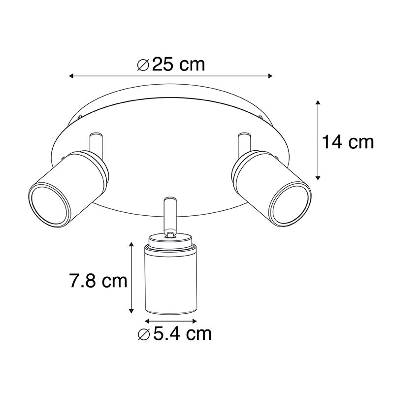 Moderne badkamerspot zwart 3-lamp IP44 - Ducha