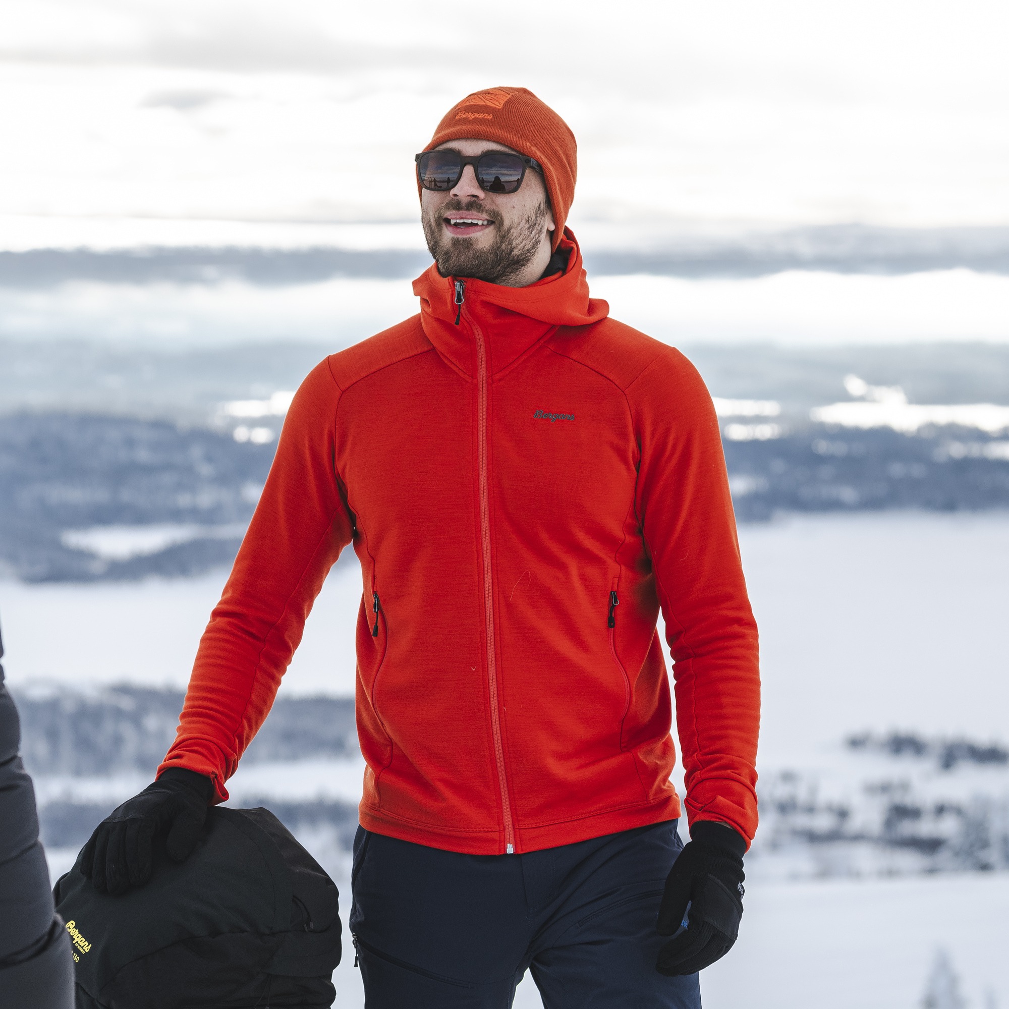 Rabot Merino Tech Midlayer Hoodie Herre Lava