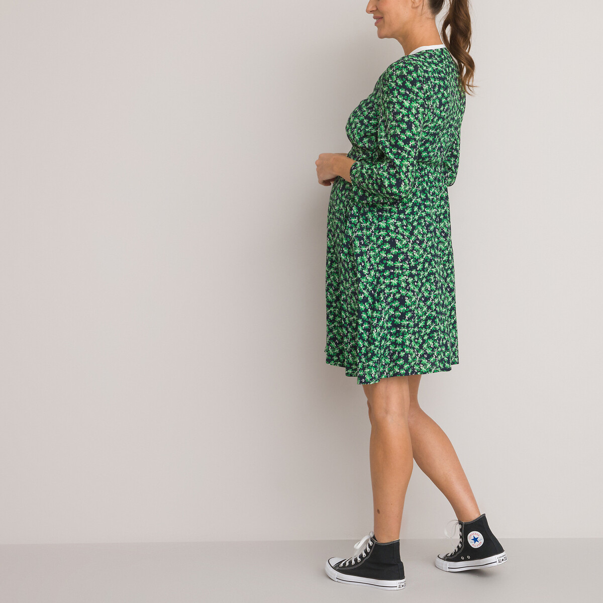 COLEÇÕES LA REDOUTE<br>Vestido de maternidade, estilo envelope
