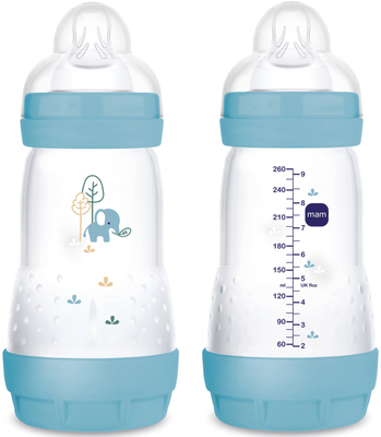 MAM Easy Start Tåteflaske Anti-kolikk 260 ml 2-Pack, Blå