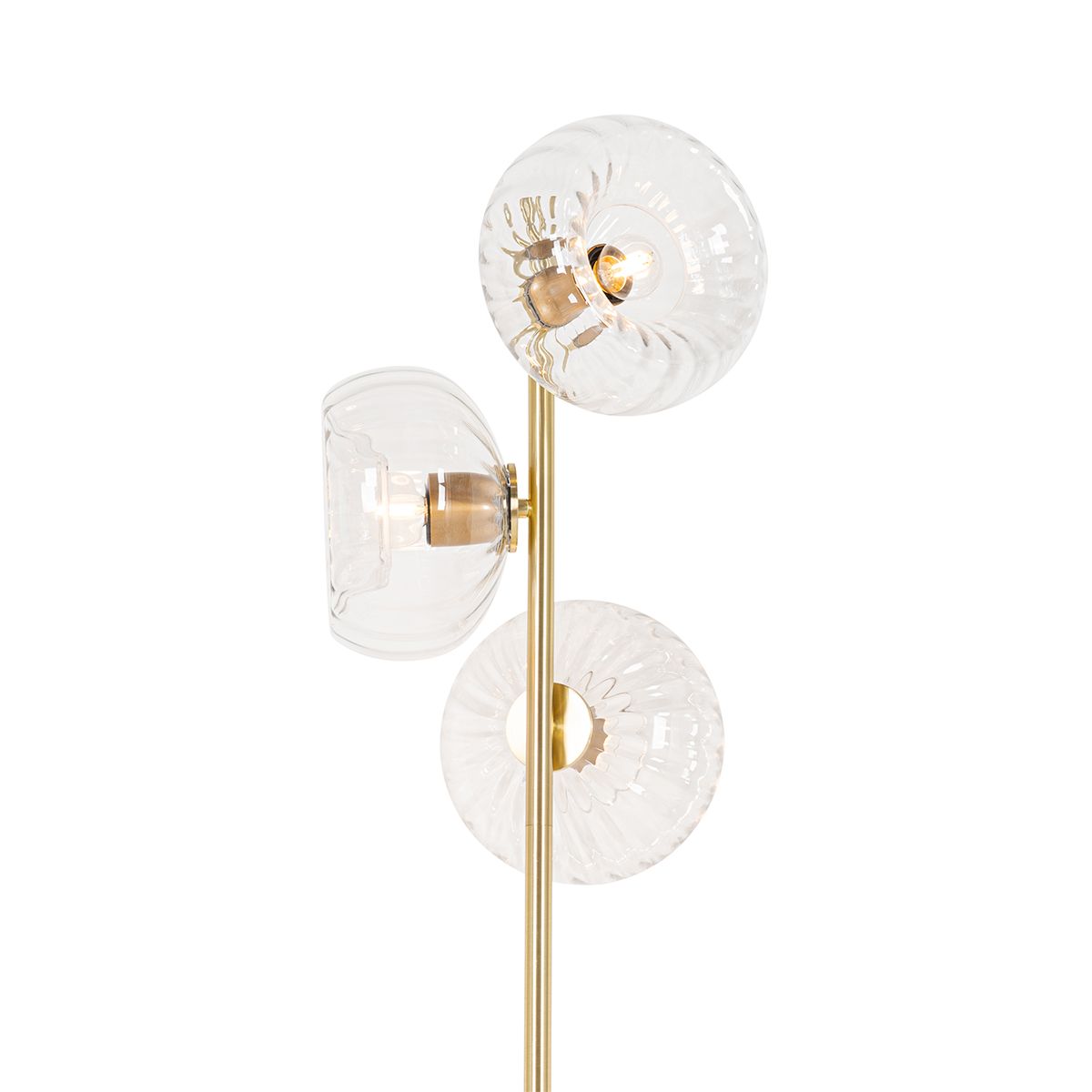 Art Deco vloerlamp goud met glas 3-lichts - Ayesha