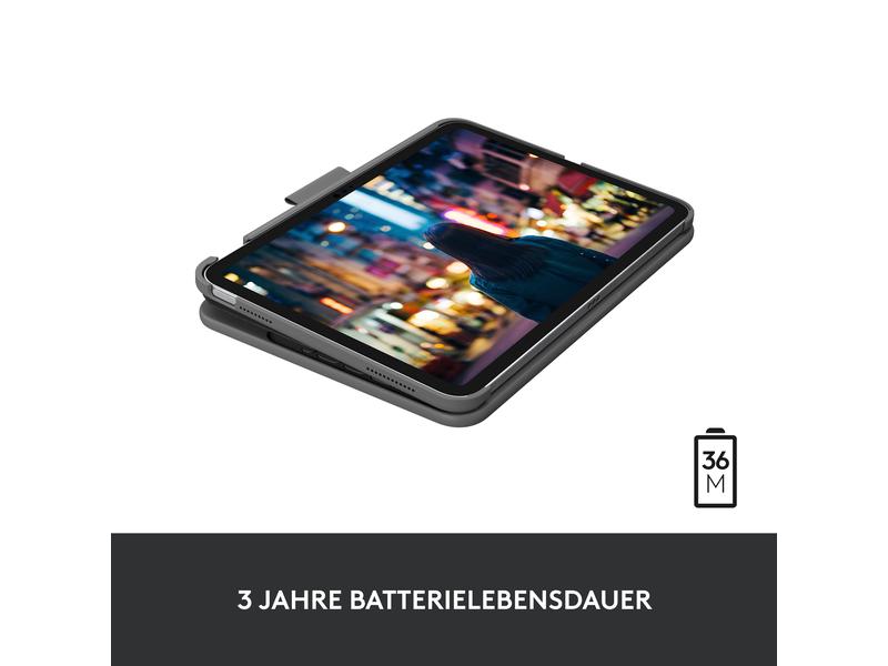 Logitech Tablet Tastatur Cover Slim Folio iPad (10. Gen, A1 Tastatur-Cover für das iPad 10.9