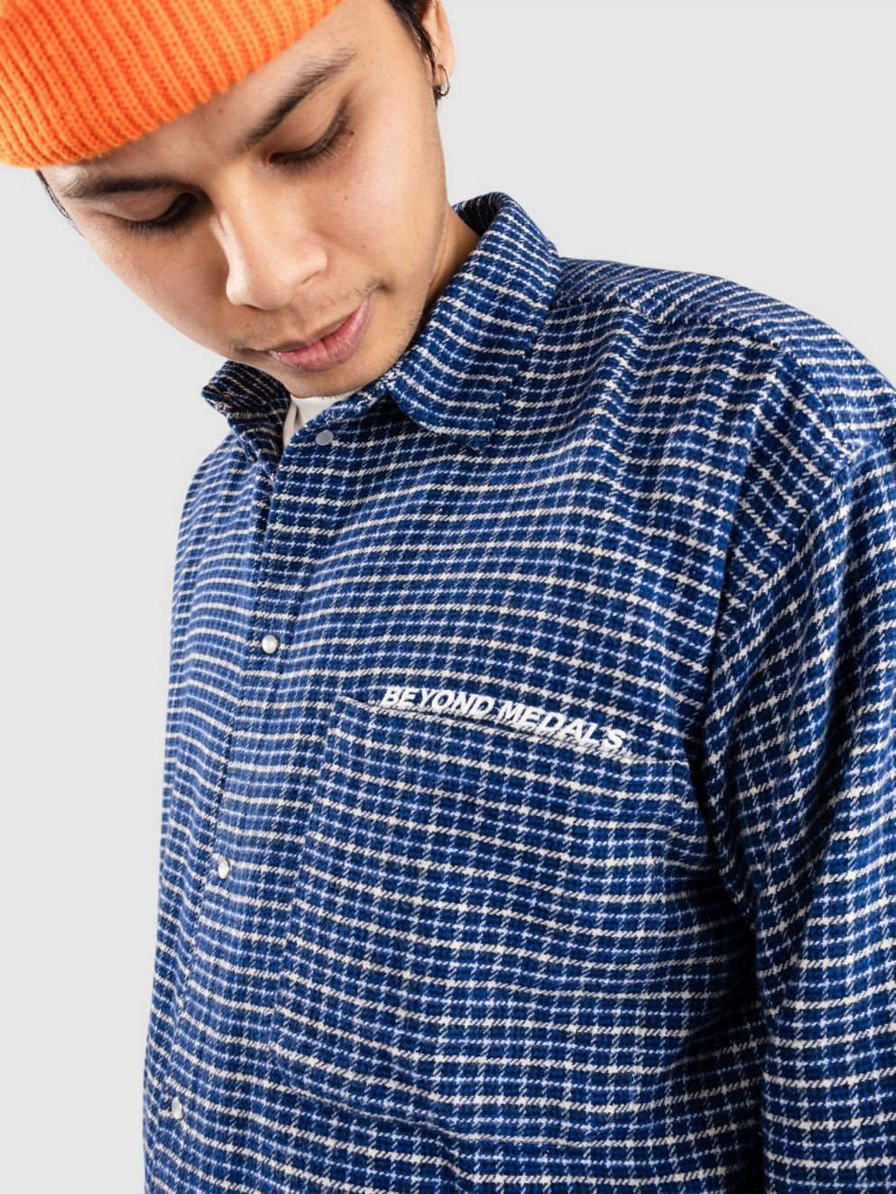 Beyond Medals Checkered Shirt blue