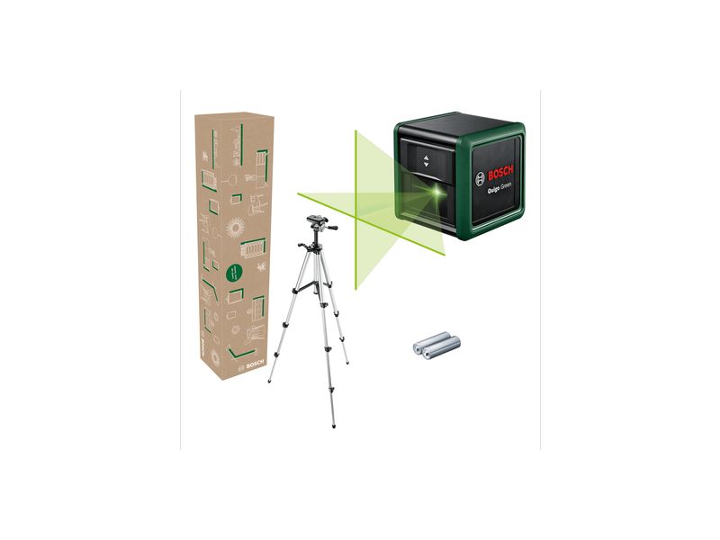 Bosch Kreuzlinien-Laser Quigo Green 12 m Grüner Kreuzlinienlaser für verschiedenste DIY-Projekte