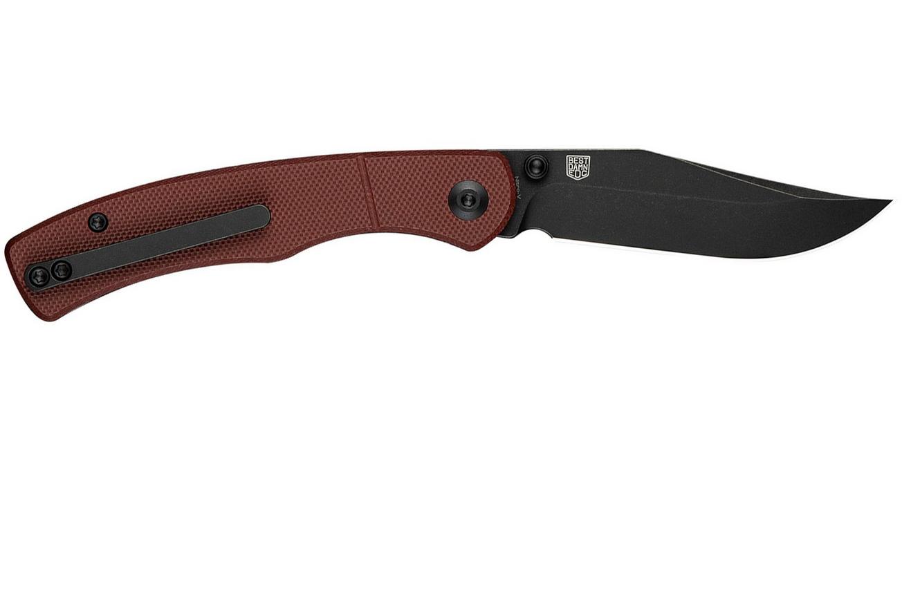 Civivi Clingman C23065-2 Black Stonewashed Nitro-V Burgundy G10, zakmes, Taylor Martin design