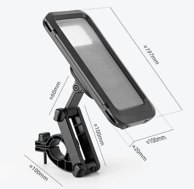 Vandtæt mobilholder til cykel / motorcykel / scooter drejelig