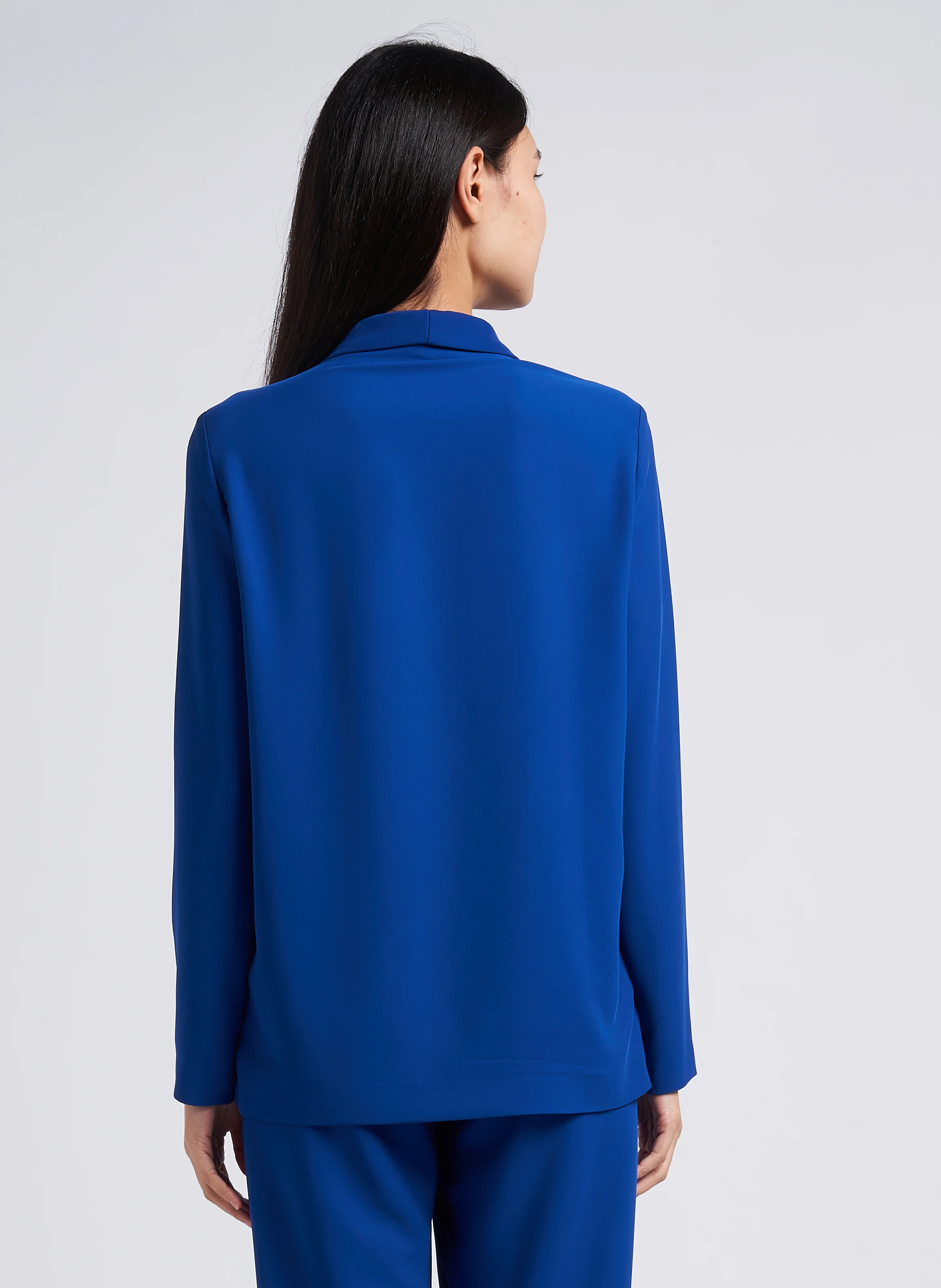 Blazer ample col tailleur à fermeture croisée | Bleu