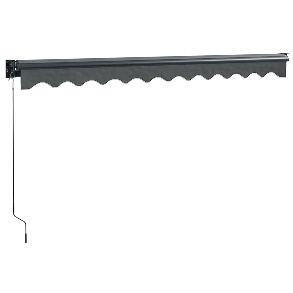 Auvent rétractable anthracite 3,5x2,5 m tissu et aluminium