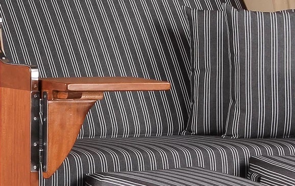 Strandstoel Nordstrand mahonie PE grijs design 500
