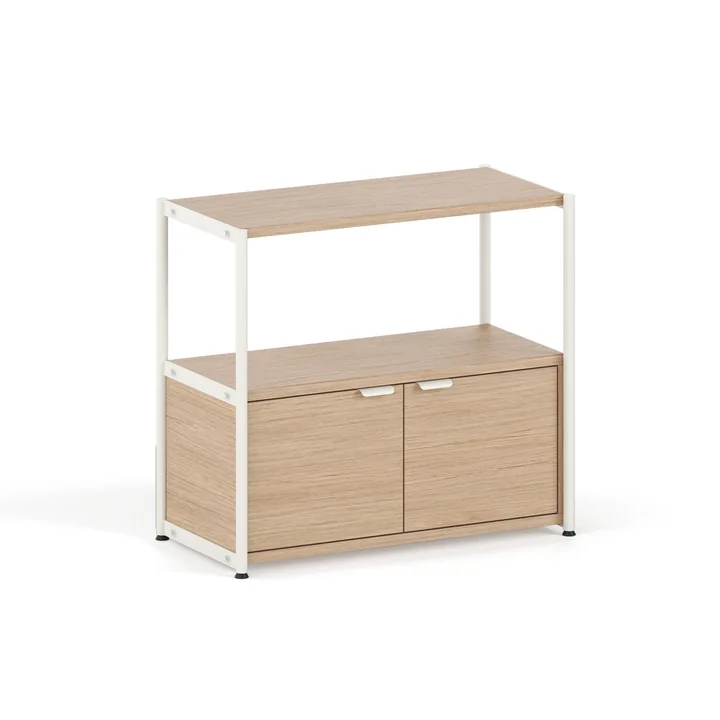 TipToe - Unit Regalsystem, H 75 x 84 cm, inkl. 1 Tür, Eiche / cream white