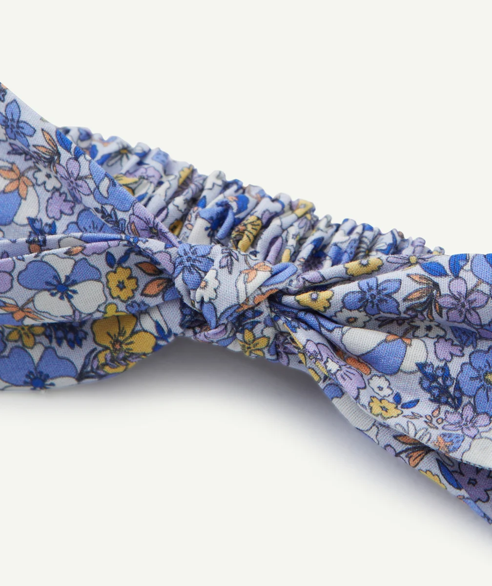 BANDEAU BÉBÉ FILLE IMPRIMÉ FLEURI BLEU