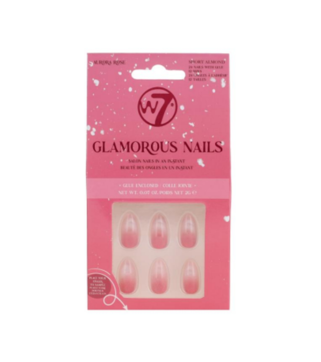W7 - Unhas postiças Glamorous Nails - Aurora Rose