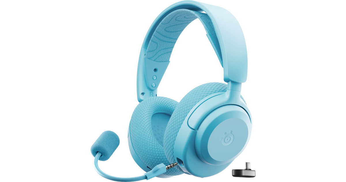 SteelSeriesArctis Nova 3X Wireless over-ear gaming headset  (Lichtblauw, 2.4 GHz / Bluetooth 5.3, Pc, Xbox Series X|S, Xbox One, Switch)