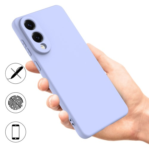Samsung Galaxy S25 Edge Silikon Case Hülle mit Kameraschutz   Trageschlaufe - Lila