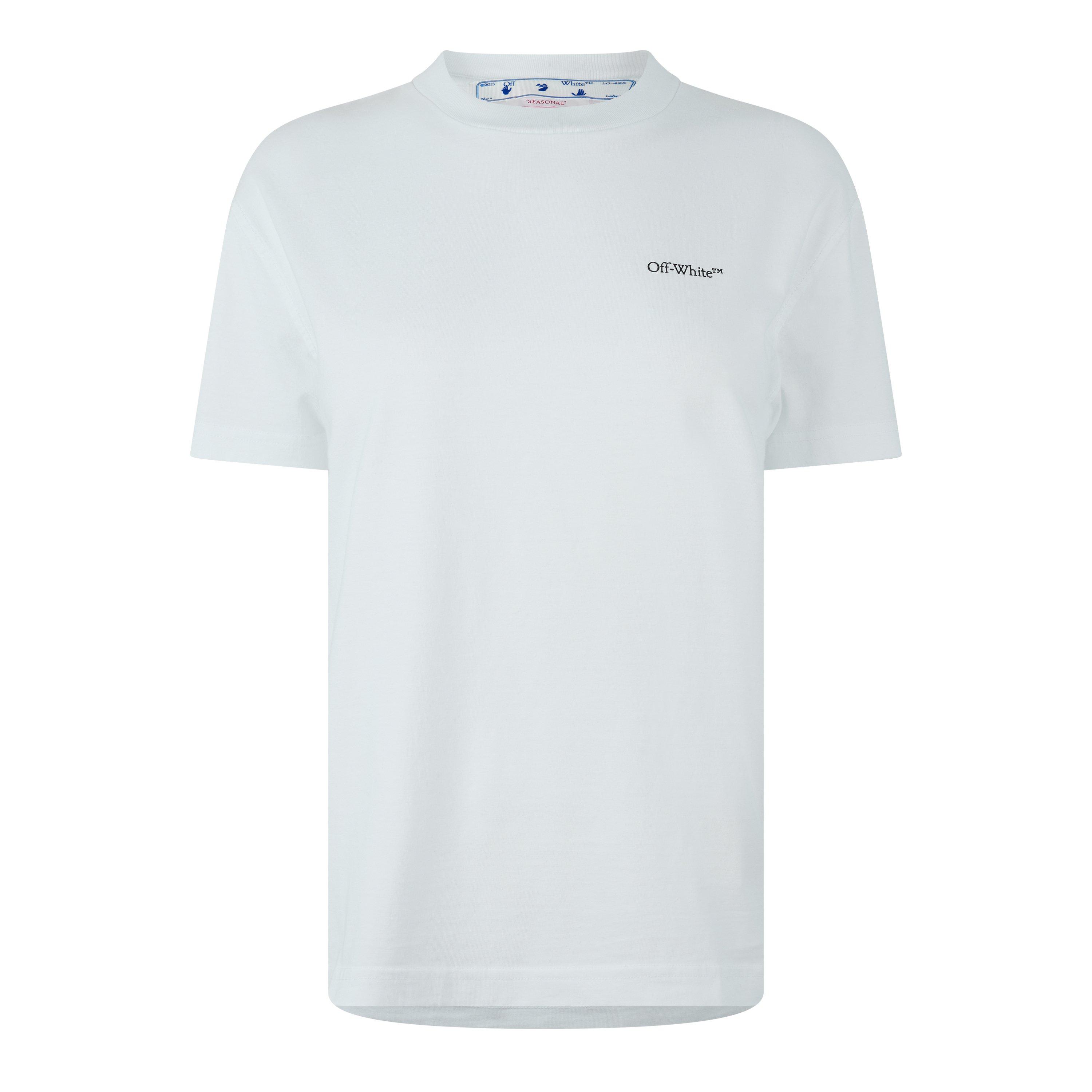 Off White Floral Embr Arrow Casual Tee