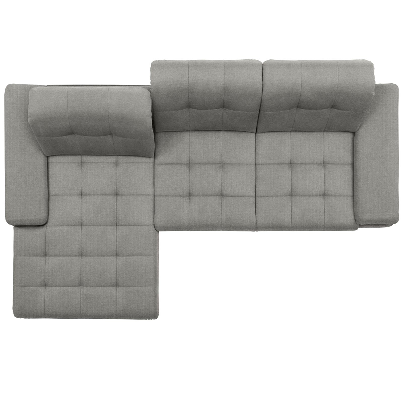 polsterpower Ecksofa - Belle silver - Basismodell - Recamiere links