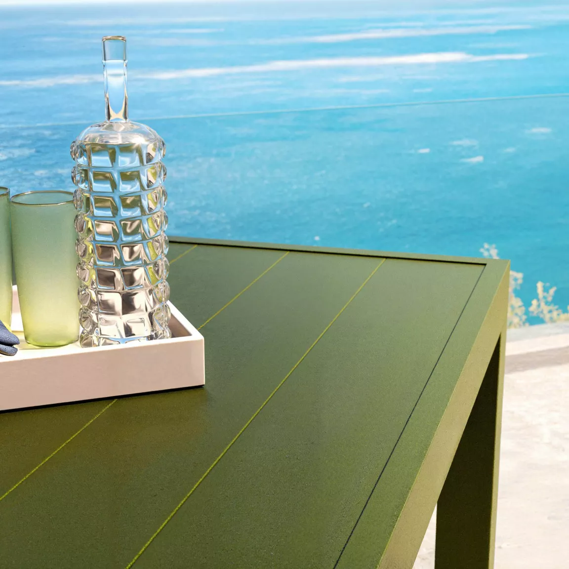 Table de jardin rectangulaire aluminium 10 places (240 x 120 cm) Murano Vert olive