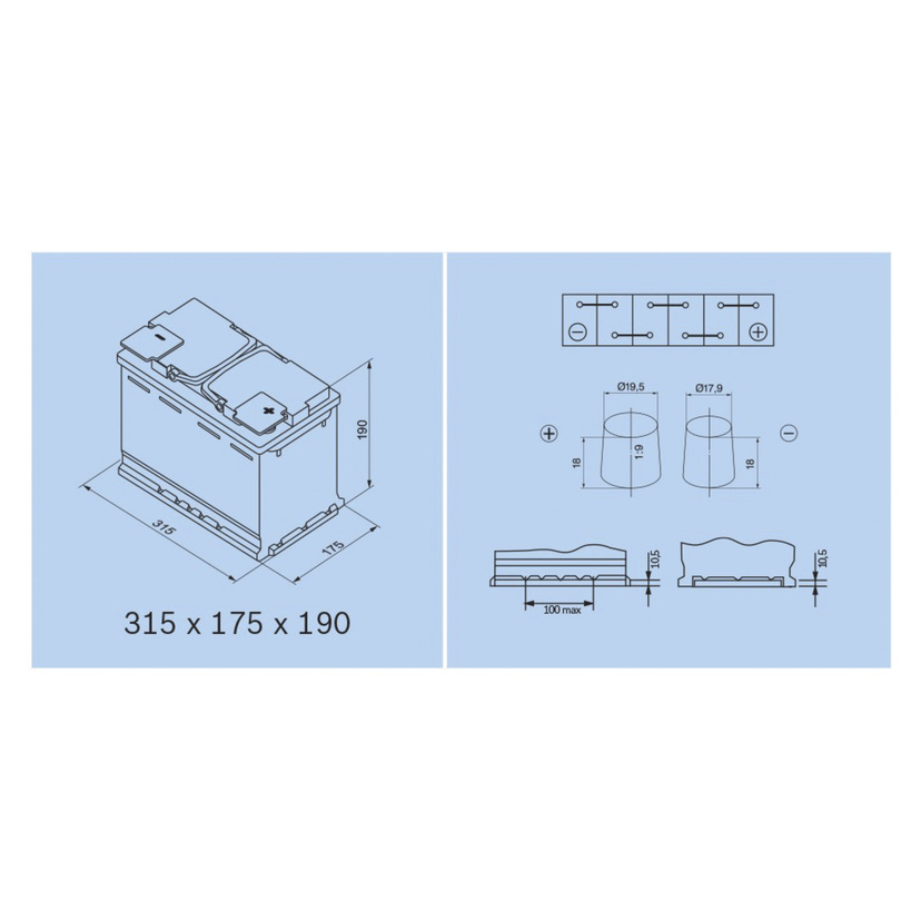 Bilbatteri AGM 80 Ah