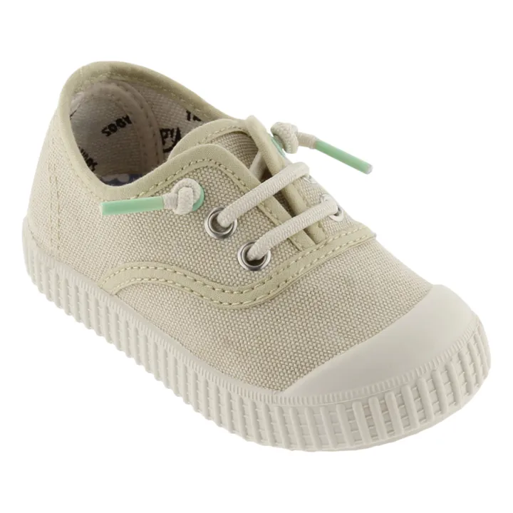 Victoria Baskets Lacets Elastiqués Lona Lavada | Beige