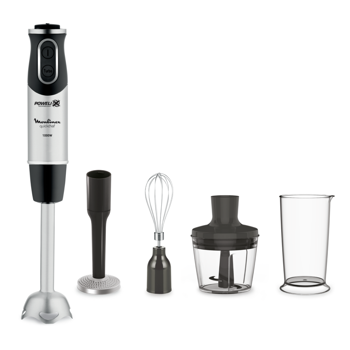 QUICKCHEF 4 EN 1 NOIR /INOX 1000W + 3 ACCESSOIRES