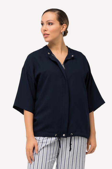 Jacke, Stehkragen, Saumband, 3/4-Arm