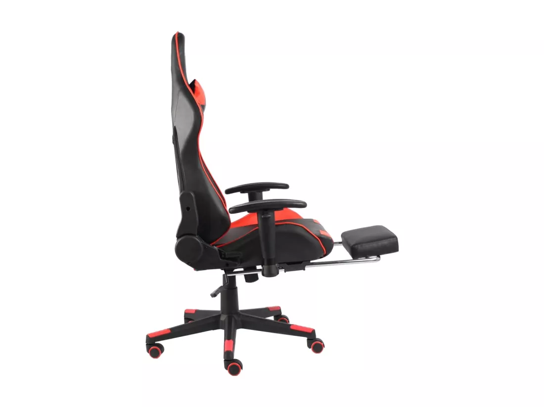 Chaise de jeu pivotante avec repose-pied Rouge PVC