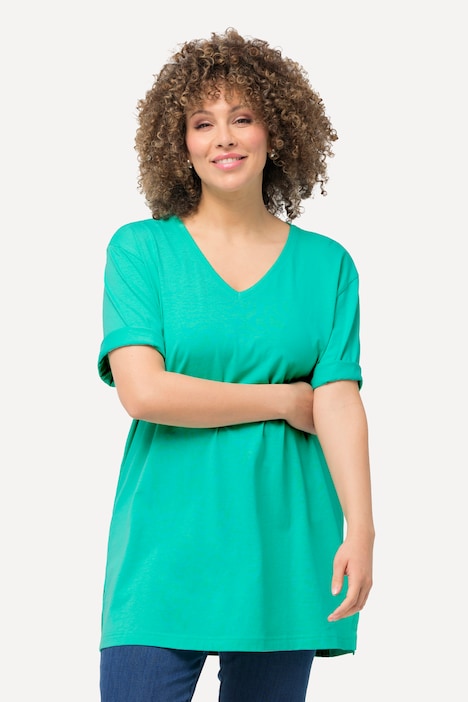 T-Shirt, V-Ausschnitt, Relaxed, Halbarm