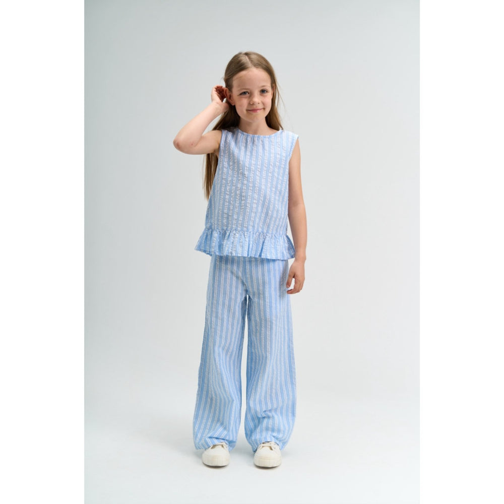 Køb The New Forever Blue Striped Tnshirley Wide Bukser