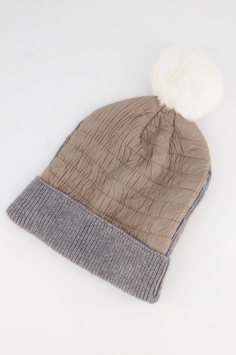 Mütze, breite Krempe, Strick/Stepp, Beanie
