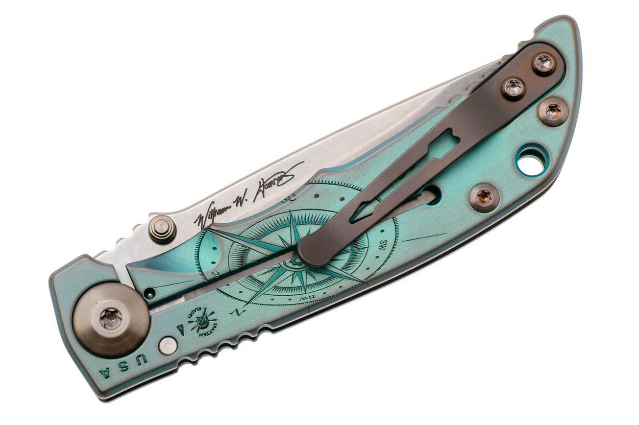 Spartan Harsey Folder 3.25 SF10C-COMPASS, Stonewashed CPM MagnaCut, Compass Green/Bronze Anodized Titanium zakmes