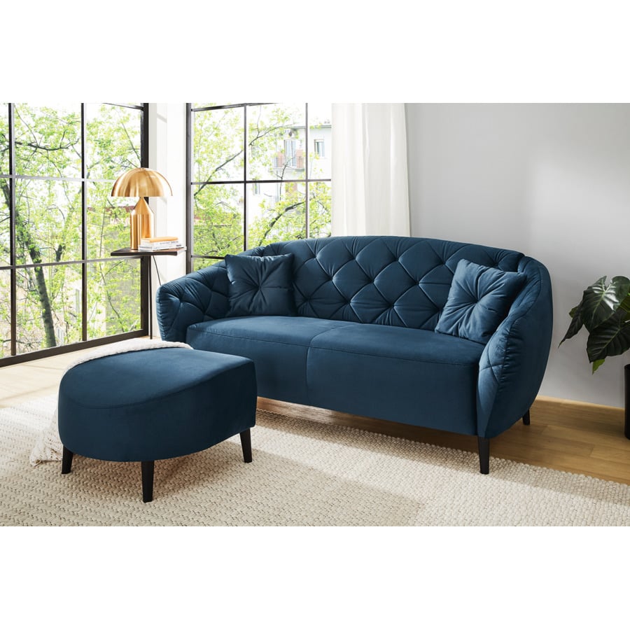 2.5er-Sofa Glasgow Samtvelours dunkelgrau