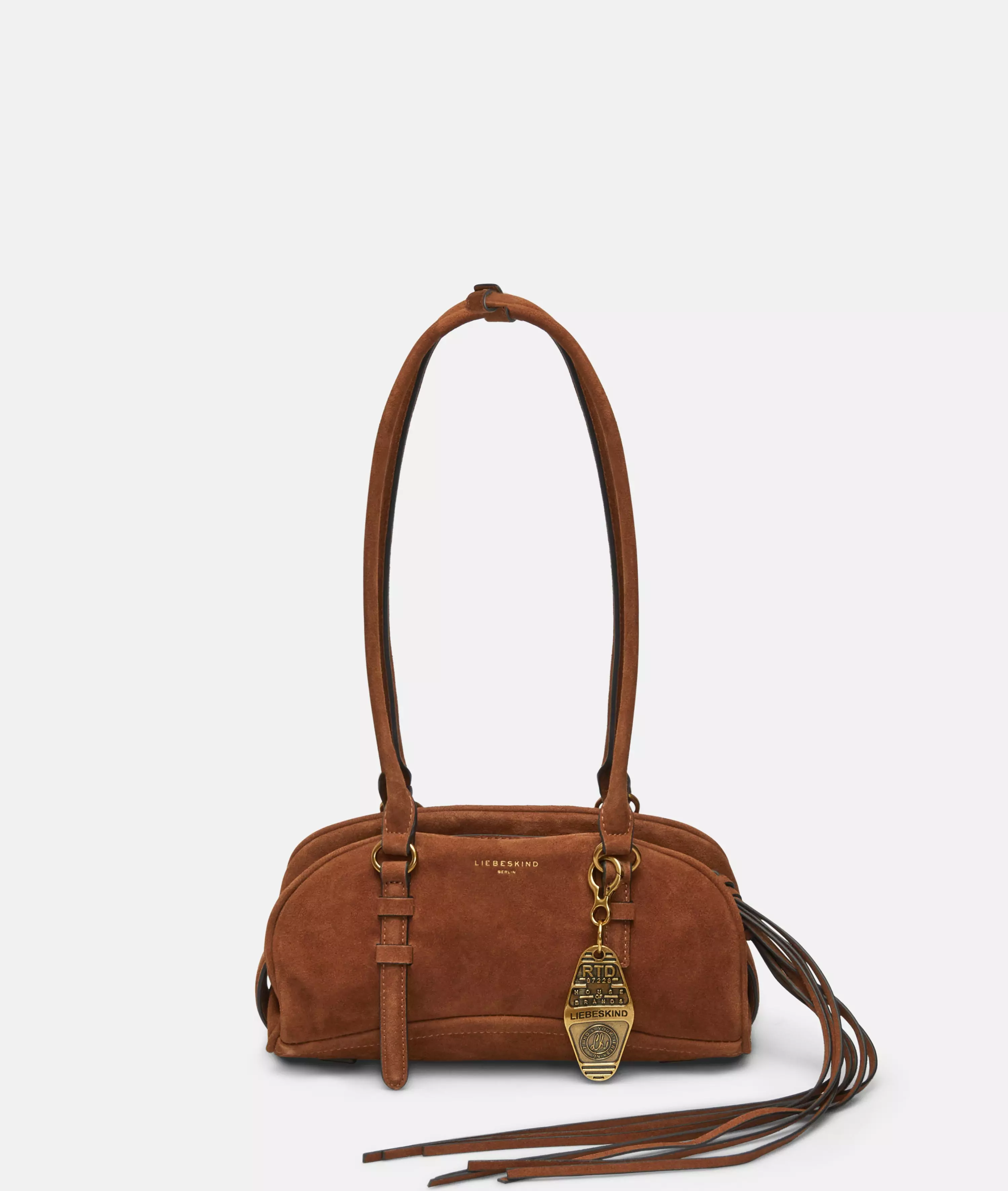 Frieda Satchel S with charm Handy shoulder bag in suede look