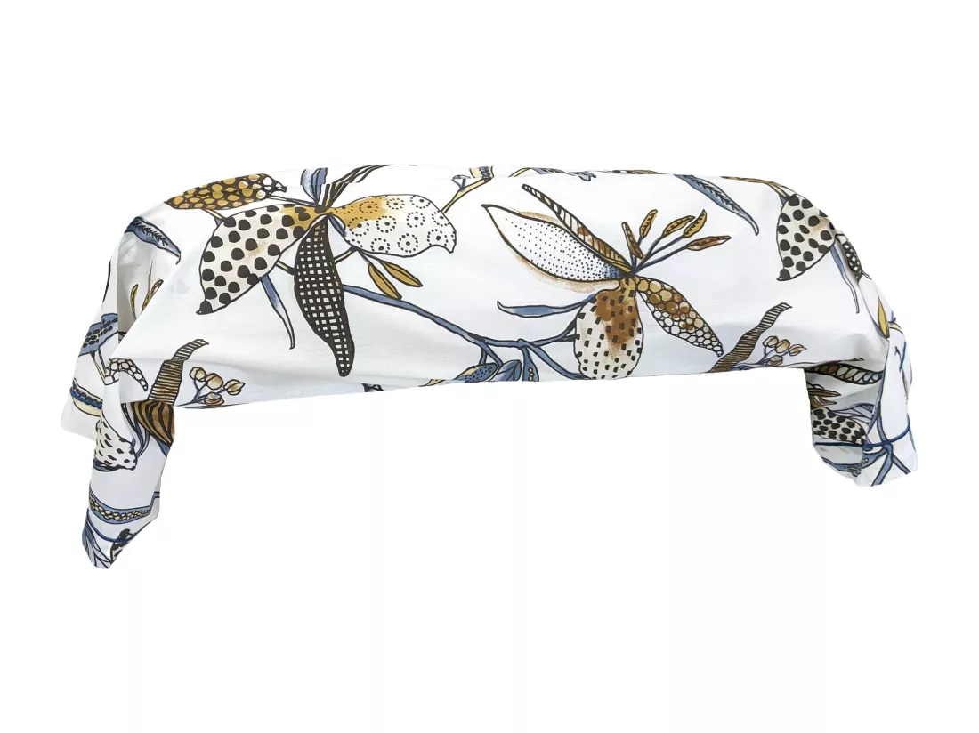 Taie de traversin 200x43 cm en coton PÉNÉLOPE beige Silice