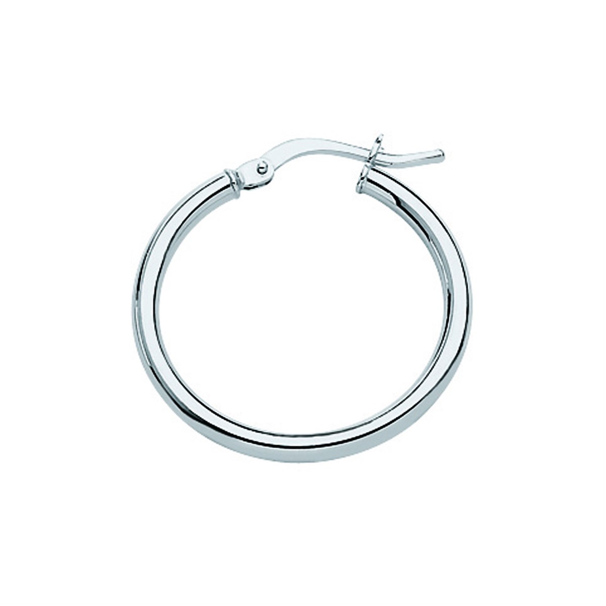 Boucles d'oreilles créoles or blanc 18 carats 20 mm