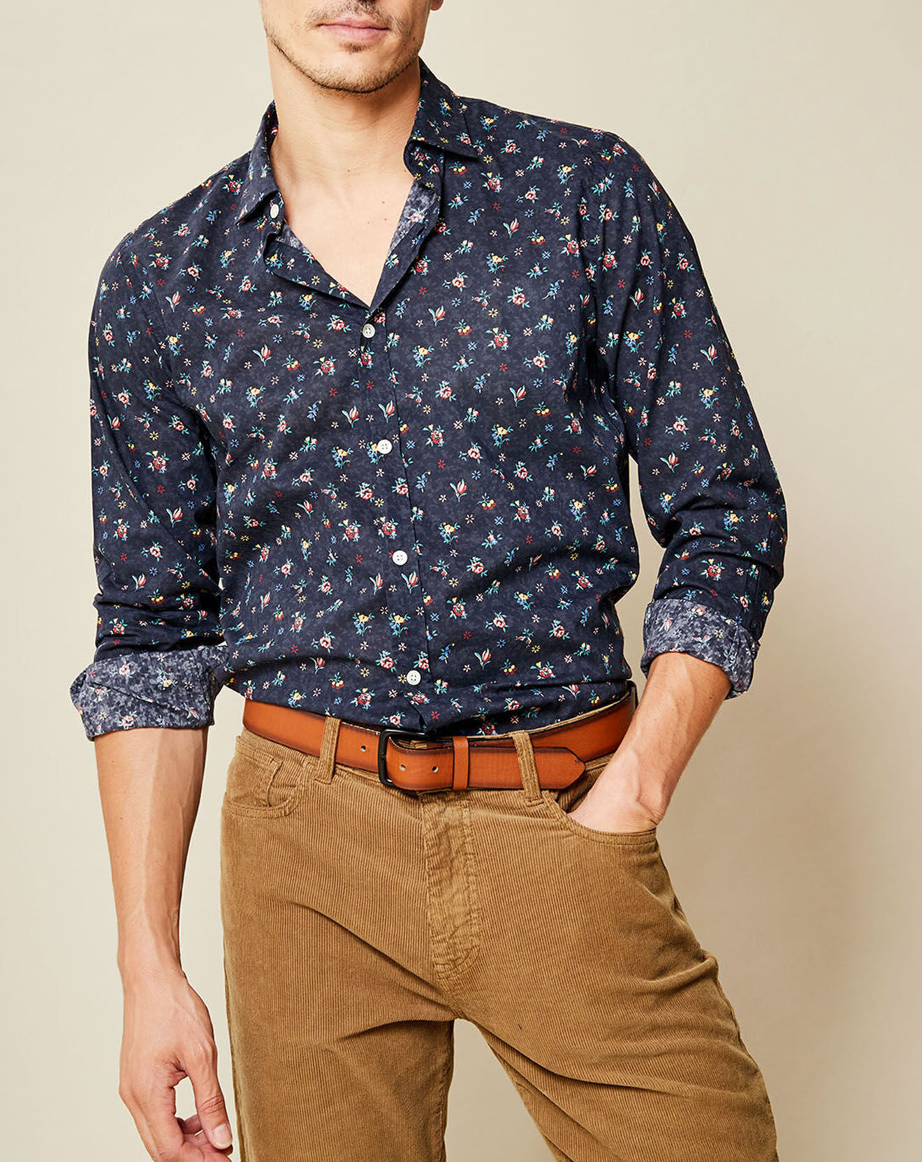 Hartford Chemise Slim Sammy imprimé marine/multicolore