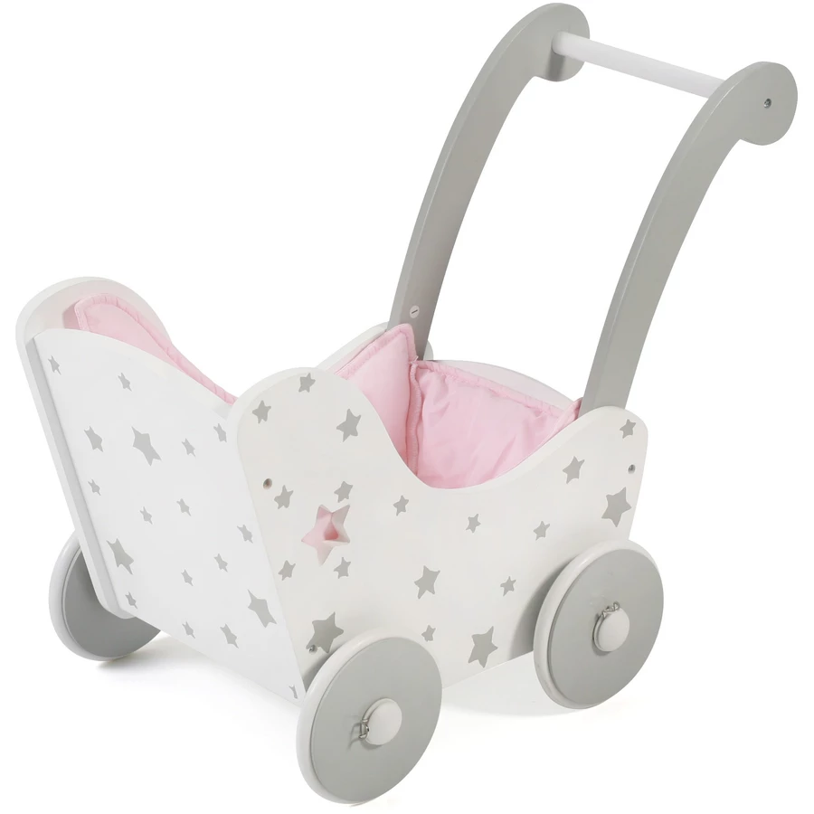 BAYER CHIC 2000 Holz-Puppenwagen Stars grau