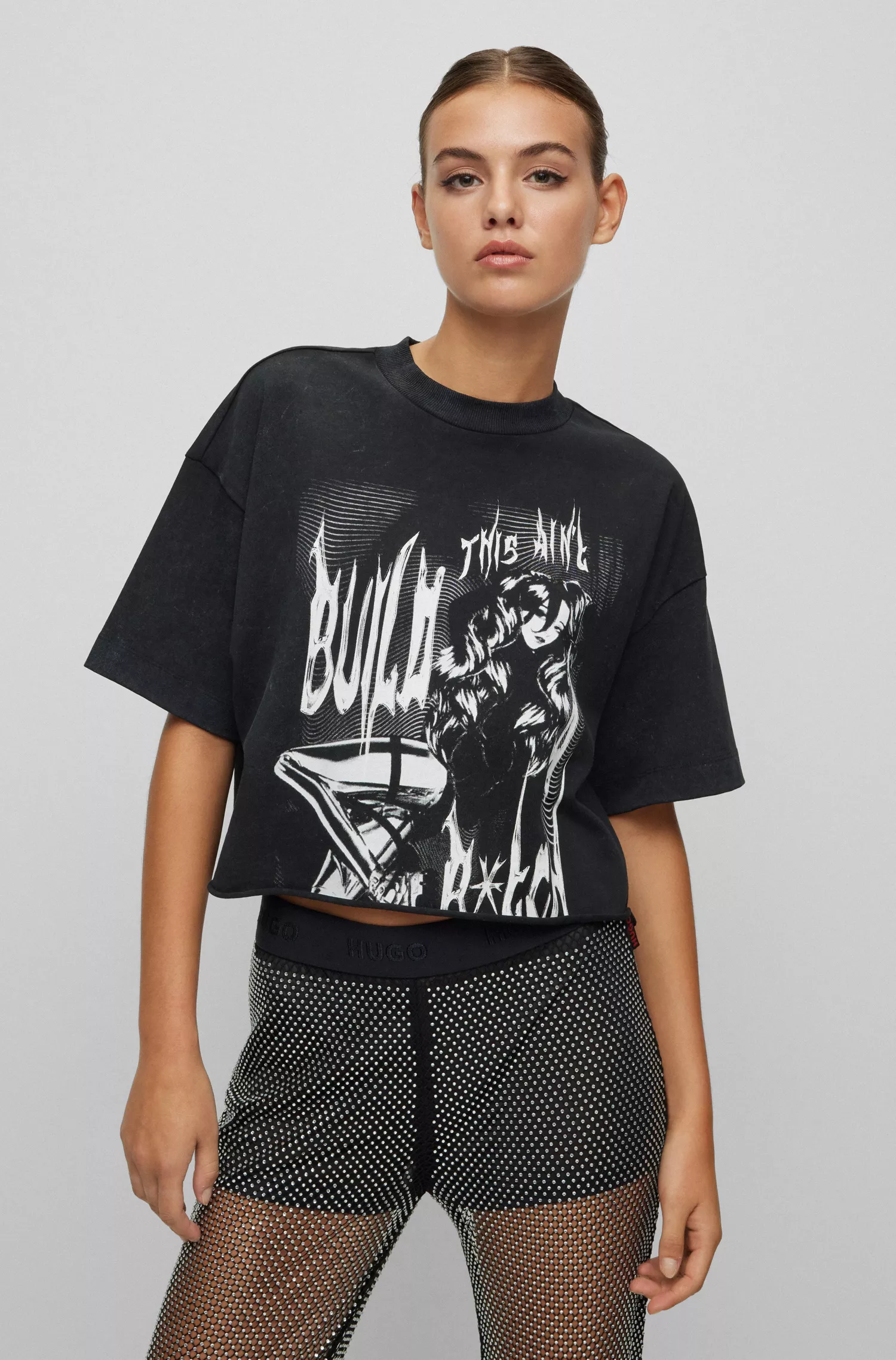 Camiseta HUGO Red-HUGO x Bella Poarch de modelagem relaxada