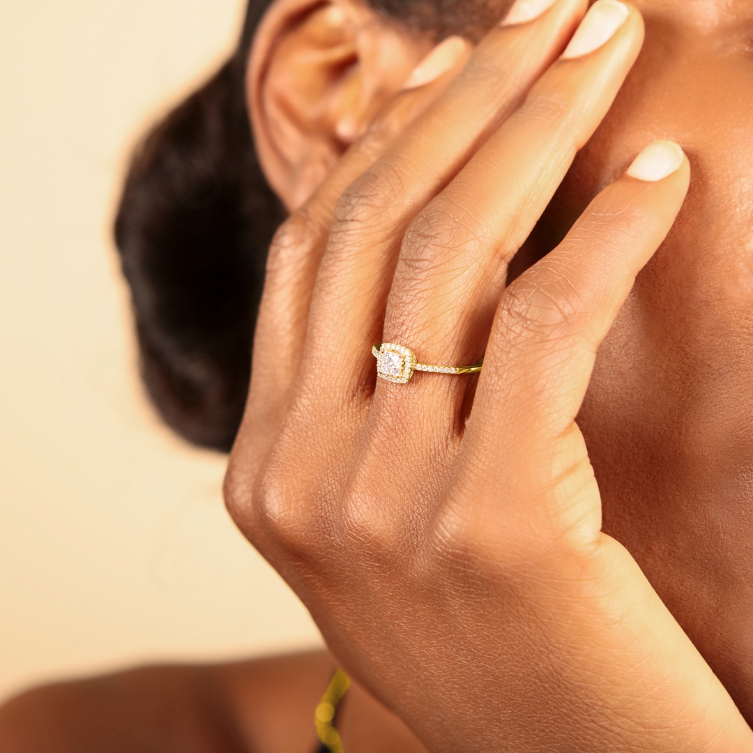 0.21 Karat Diamantring 750/18 K Gelbgold