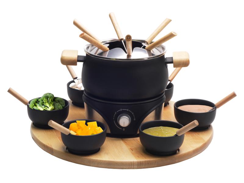 Nouvel Fleischfondue-Set Mia 21 Teile, Schwarz Fleischfondue-Set für 6 Personen