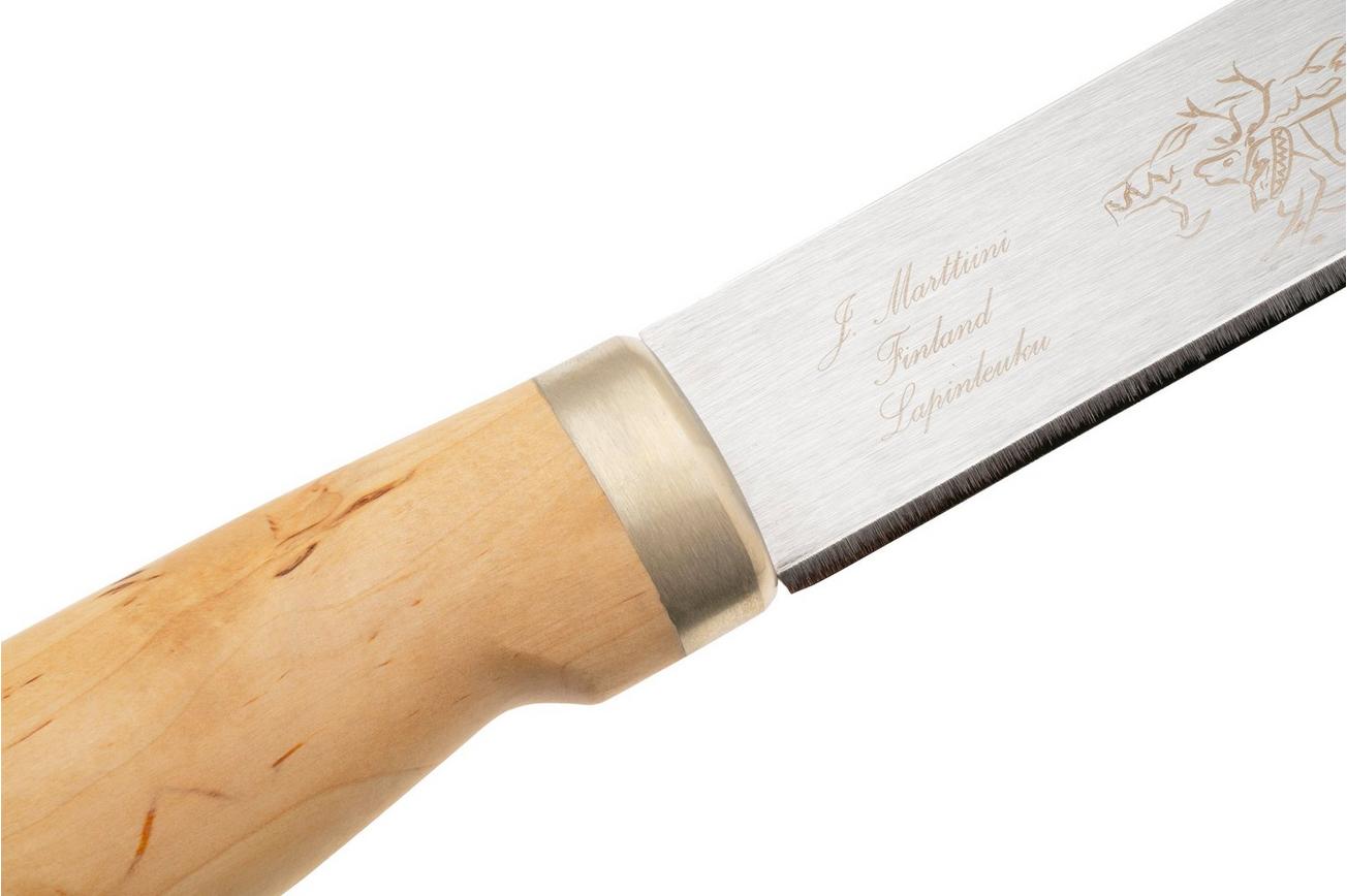 Marttiini Lapp 280015 Stainless, Curly Birch, vaststaand mes
